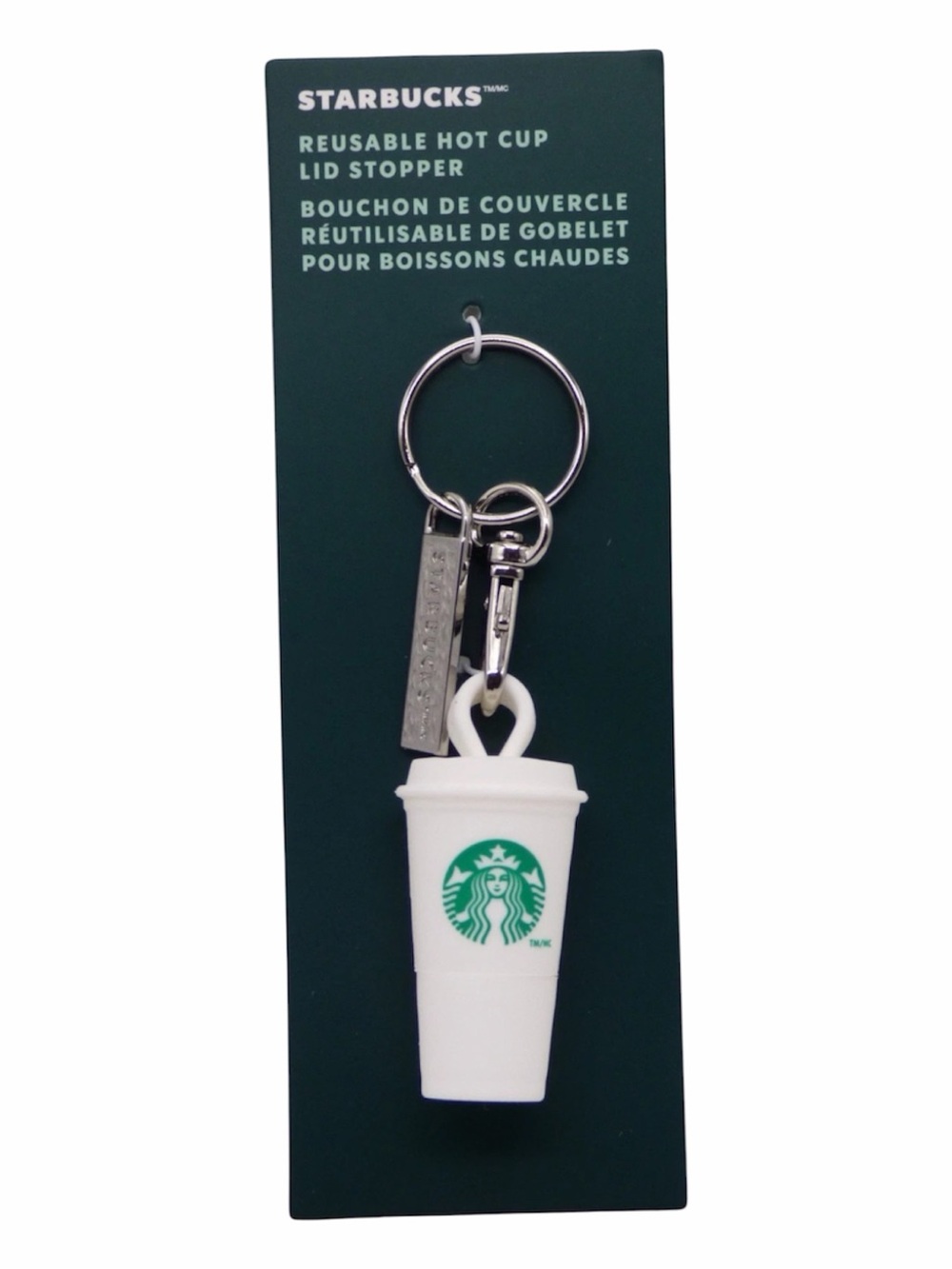 STARBUCKS 2025 Reusable Hot Cup Lid Stopper Keychain NWT